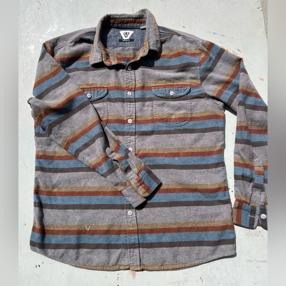 Men's Vissla Button Down Shirt Multicolor Striped XL Classic Cotton Beach Surf - Picture 7 of 16